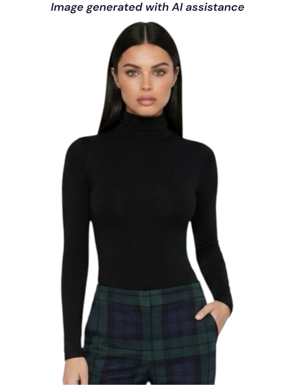 NWT Mangopop L black mock neck bodysuit